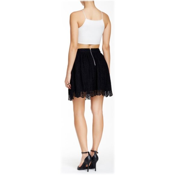 NWT-Soprano Scalloped Lace Mini Skirt, Black, Small - Picture 2 of 3